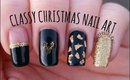 Gold and Green Classy Mature Christmas Nail Art Design Tutorial | Stephyclaws