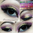 Gold and purple makeup