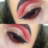 Gold & Red cut crease 
