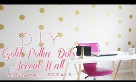 DIY Gold Polka Dots Accent Wall - using wall decals