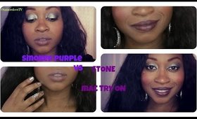 Mac Try On Session | Smoked Purple Lipstick & Stone Matte Lipstick Summer 2015