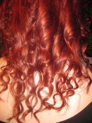When my hair was red at the time, flowy curls :)