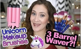 REVIEW:  UNICORN BRUSHES & 3 BARREL WAVER from BEAUTY BIGBANG