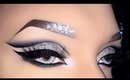Sexy Black Cut Crease with Silver Holo Glitter Makeup Tutorial using Wonderland Makeup