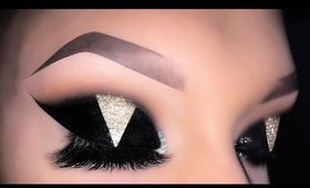 Sexy Arabic Black & Gold Cat Eye Makeup Tutorial Copied by Glam and Gore