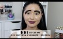 100 Coats Of Foundation, Eyebrow, Lipstick & Highlight