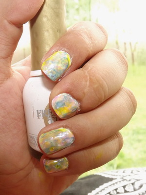 My first attempt at water-colored nails
http://idmakeup93.blogspot.com/2012/03/pastel-water-colored-nails-tutorial.html