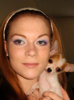 colourful makeup and my chihuahua :)