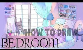 HOW TO DRAW a BEDROOM ! || BACKGROUND for MANGA/ANIME