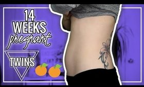PREGNANT BELLY WITH TWINS vs SINGLETON | 14 Weeks Twin Tuesday
