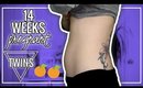 PREGNANT BELLY WITH TWINS vs SINGLETON | 14 Weeks Twin Tuesday