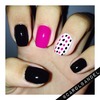 Black and pink dots.
