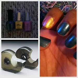 Hi! These are the EXACT brands I used( but feel free to experiment!):

1. KLEANCOLOR nail lacquer-10 Sapphire
2. Pure Ice nail polish-544CP [Excuse Me]<---name:)
3. NK(Nicky K. Cosmetics) nail enamel- precious...

So sorry about #3, the name rubbed off!

Enjoy;)