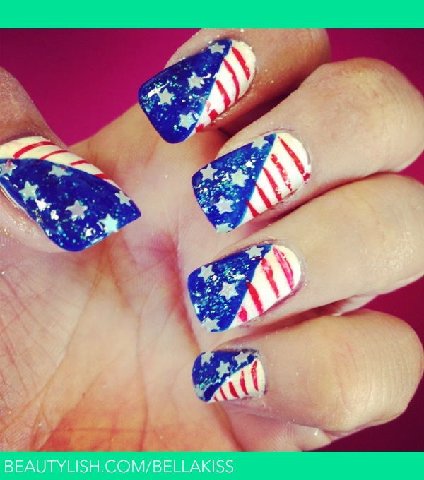 Captain America Nail Art | Captain america nails, Avengers nails, Nail art  disney