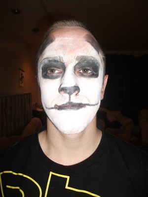 I decided to make my friend into a panda instead of something scary for Halloween lol. 