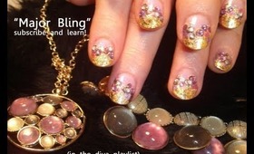 HOW TO do 24k GOLD LEAFING on nails: robin moses bling bling diva nail art tutorial design 617