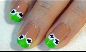 • Kermit The Frog Nails! Cute & Easy Nail Polish Art (The Muppets) •