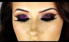 PINK GLITTER PARTY EYES AND GLOWING SKIN