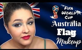 Australian Flag Inspired Makeup Tutorial -FIFA World Cup- (NoBlandMakeup)