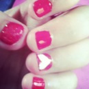 heart pink nail