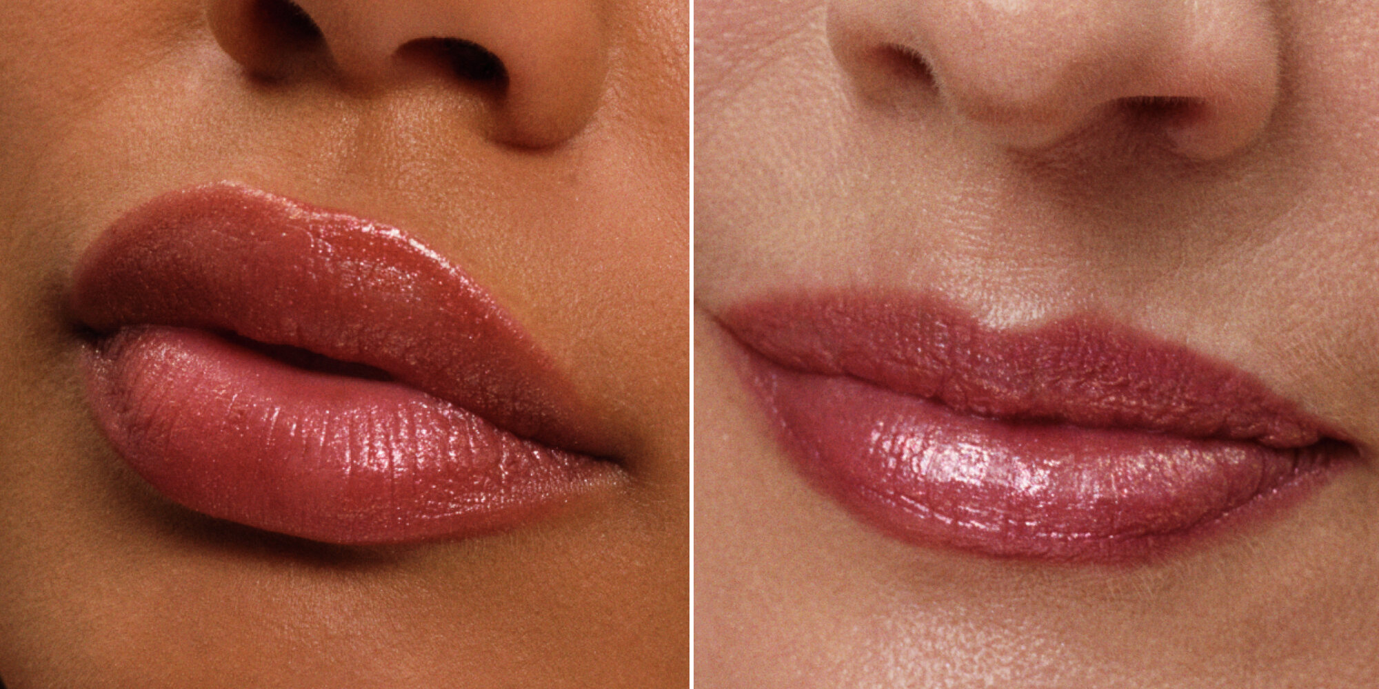 Chantecaille model wearing the Lip Cristal in Rose Quartz