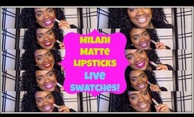 Milani Matte Lipsticks | LIVE Lip Swatches  ♡ #thepaintedlipsproject