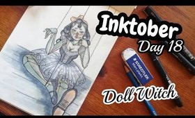 INKTOBER Day 18 - #31MOREWITCHES / Doll Witch