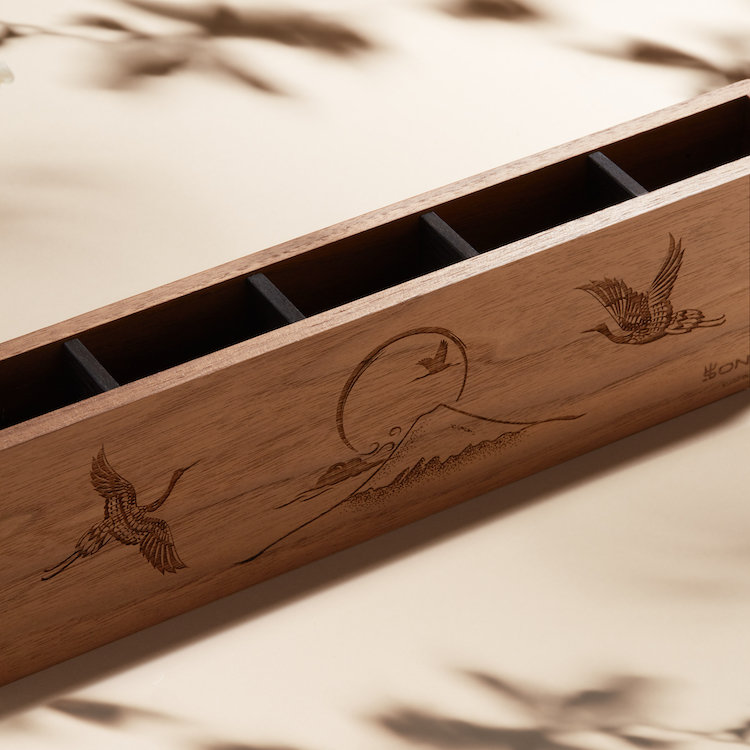 Sonia G. Cranes Over Mt. Fuji Wooden Brush Holder | Beautylish