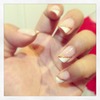 French nail with gold lining 