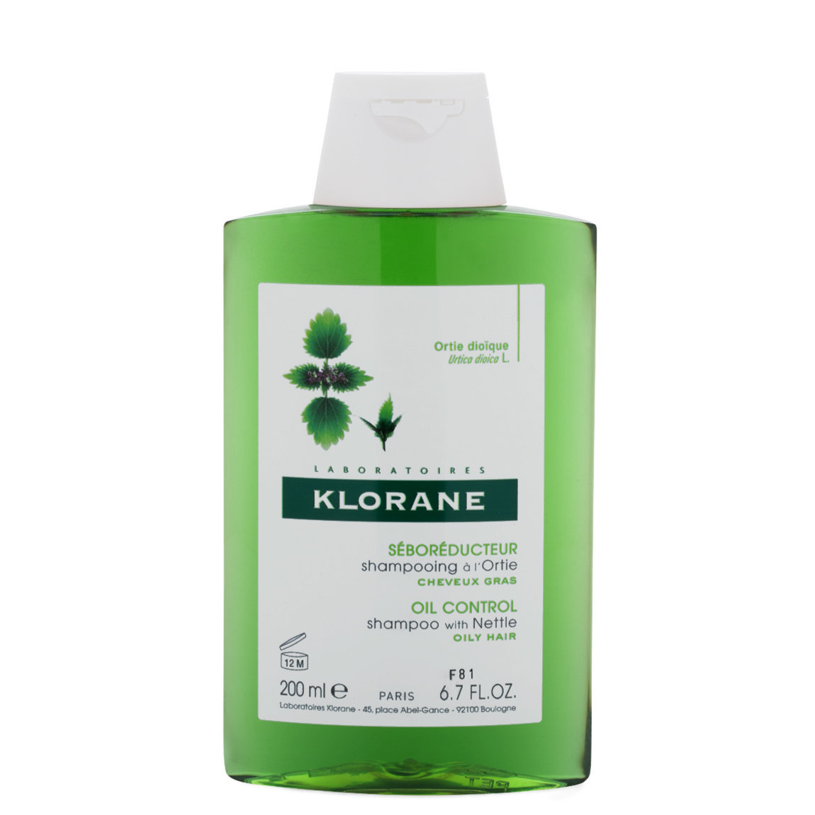 Klorane Shampoo with Nettle 6.7 oz alternative view 1 - product swatch.
