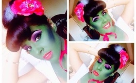 Halloween Inspired: Frankenstein Wife Pin-up/ Cartoon hair and makeup | NellysLookBook