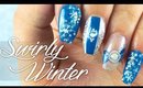 Swirly Winter nail art