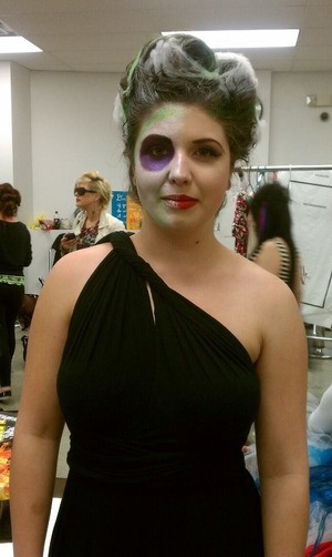 kristen as my beetlejuicey inspired model for fashion show