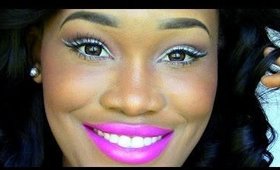 Spring Look| White Eyeliner & Neon Pink Lips
