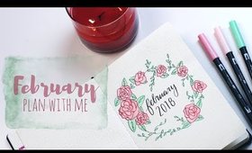 FEBRUARY 2018 PLAN WITH ME! | BULLET JOURNAL SERIES | ASHLEY WAGNER