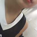 Simple red lipstick .