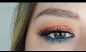 Peach And Blue Spring Makeup Tutorial | Easy Way To Wear A Pop Of Color