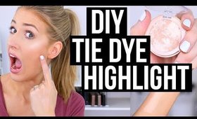 DIY TIE-DYE / MARBLED HIGHLIGHT!? || 100% Drugstore Makeup HACK!