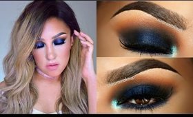 Ojos Ahumados en AZUL/ Smokey eye in BLUE makeup tutorial  | auroramakeup