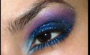 Blue and Purple Glitter Smokey Eye