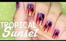 Tropical Sunset nail art