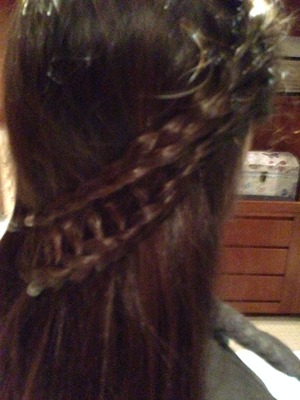 My friend did a ladder braid on my hair. 