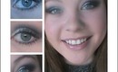 Navy Blue Sparkley Eye Makeup ♡