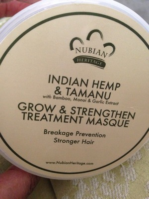 Indian Hemp & Tamanu with Bamboo, Monoi & Garlic Extract.  I'm using this for the first time today, lets see if this product is a keeper.