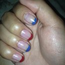 Red and blue nails 
