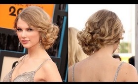 Messy updo hairstyles: How to do Taylor Swift's messy side swept updo look