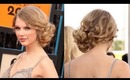 Messy updo hairstyles: How to do Taylor Swift's messy side swept updo look