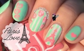 Paris Vintage Rose Nail Art by The Crafty Ninja