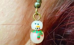 DIY Snowman Clay Earrings