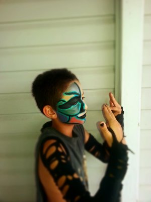 my son has idolized wwe his whole life and this look I did modeled after wwe star jeff hardy (: